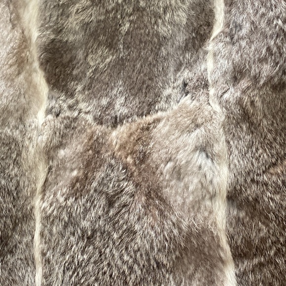 Women’s rabbit fur Jacket in Gray-Cream - Picture 11 of 14